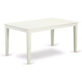 HomeStock 7-Pc Linen White Finish Solid Wood Top Dining Table with 6 Chairs