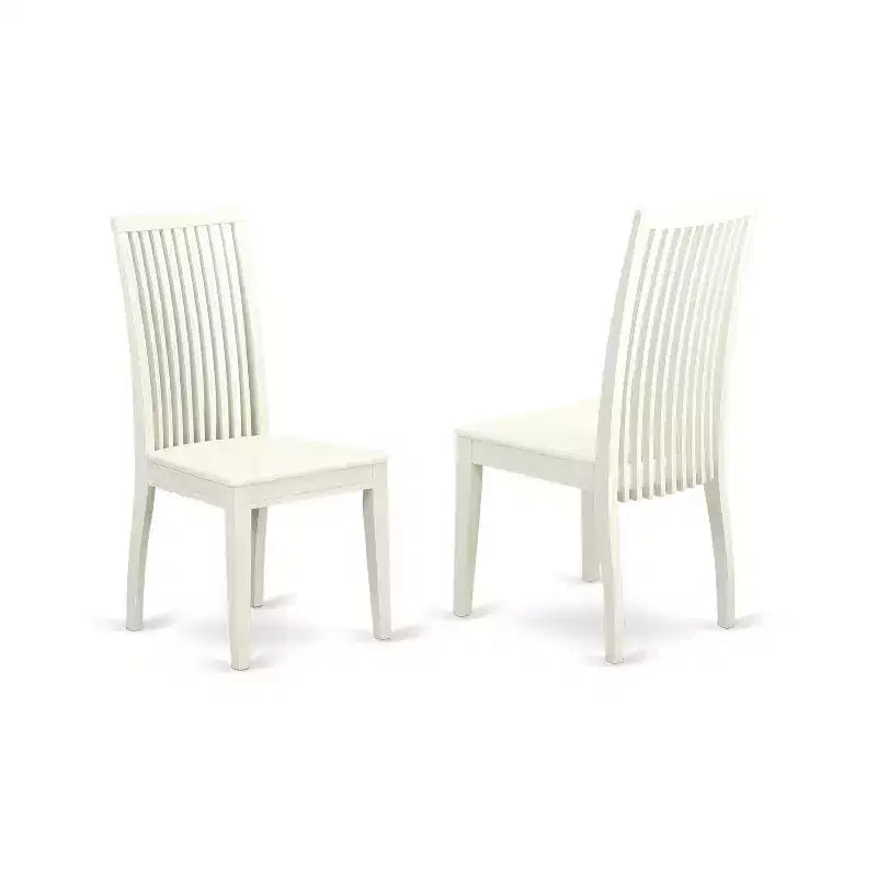 HomeStock Set di 7 Pezzi: Tavolo da Pranzo con Piano in Legno Massello Finitura Bianco Lino e 6 Sedie