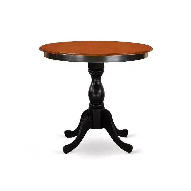 Set da pranzo in 3 pezzi con piano in legno massello finitura nera e ciliegio - Sedute trapuntate con bottoni rotondi - Posti a sedere per 4 persone
