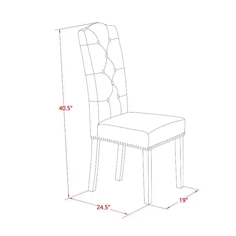 Set da pranzo in 3 pezzi con piano in legno massello finitura nera e ciliegio - Sedute trapuntate con bottoni rotondi - Posti a sedere per 4 persone