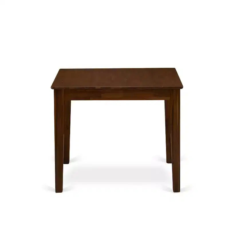Set da pranzo 5 pezzi in legno massello con finitura noce antico - Top quadrato rivestito - 4 posti