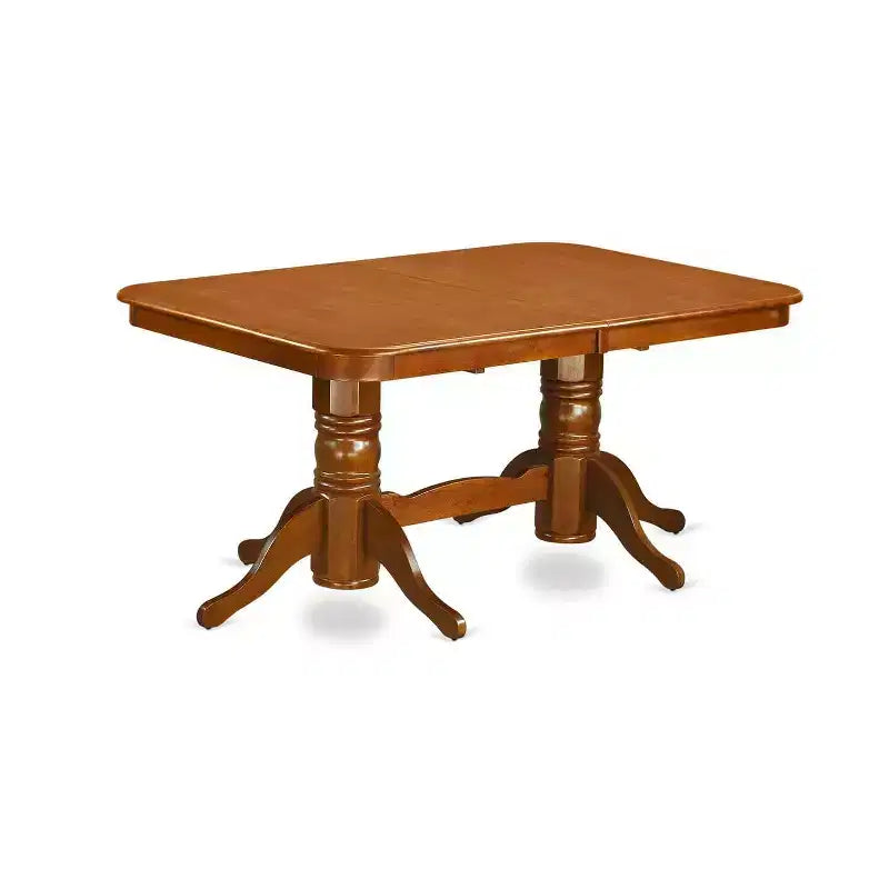 Set da pranzo rustico 5 pezzi - Tavolo da cucina con sedie, prolunga, finitura marrone sella