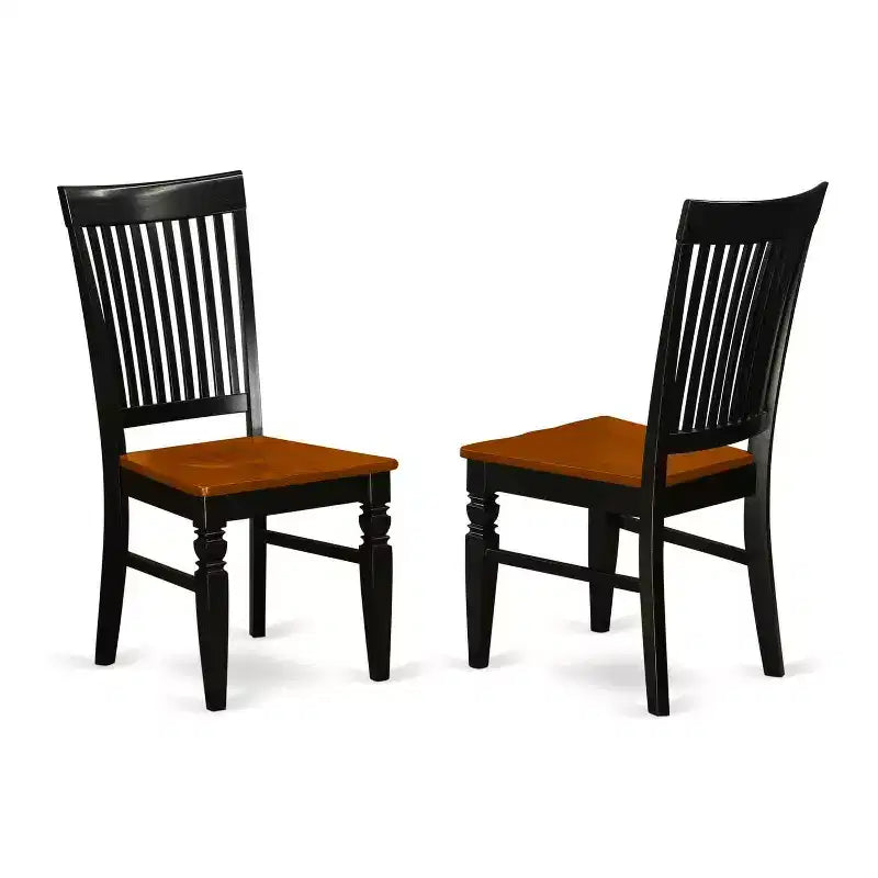 HomeStock Set da Pranzo 3 Pezzi con Tavolo in Legno Massello Finitura Nera e Ciliegio