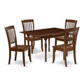 HomeStock 5-Pc Mahogany Finish Solid Wood Top - Dining Room Set with Dropleaf - Seats 4