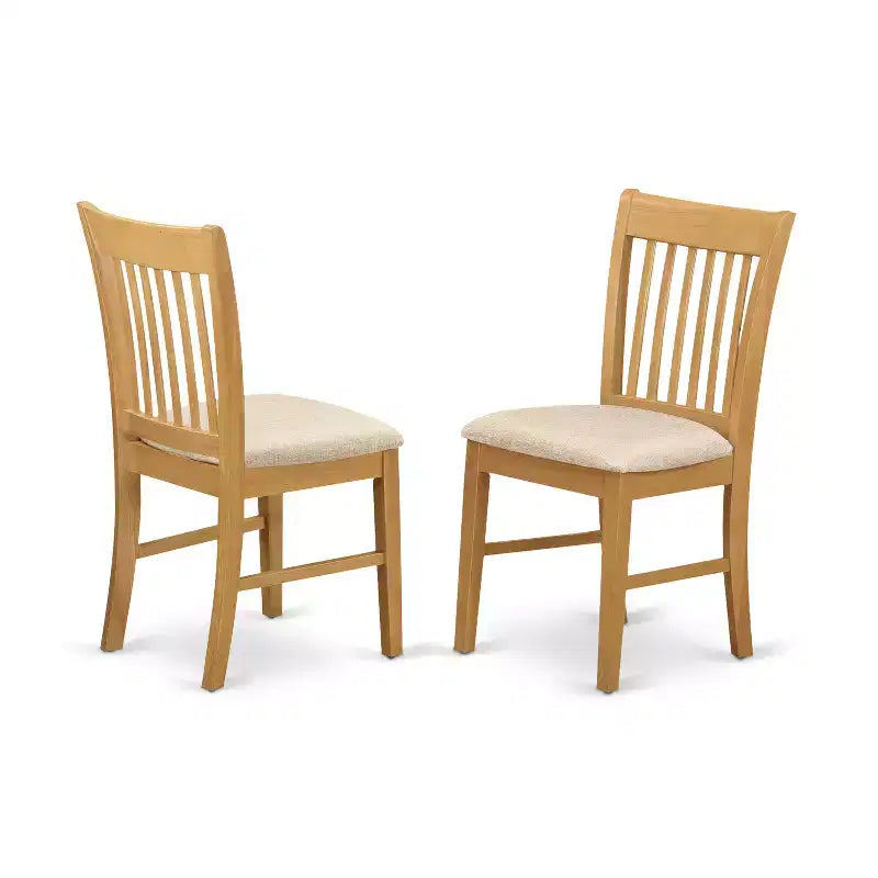 HomeStock tavolo da pranzo rettangolare in legno massello con finitura in rovere naturale, 5 pezzi, con 4 sedie