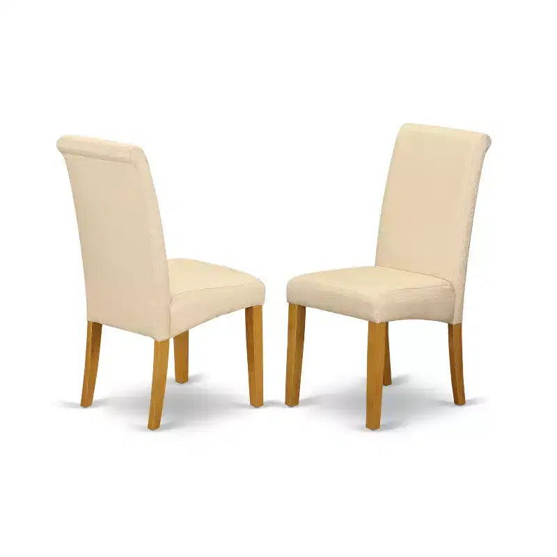 HomeStock Set da Pranzo Rotondo da 3 Pezzi con Piano in Legno Massello Finitura Rovere Naturale - 4 Posti