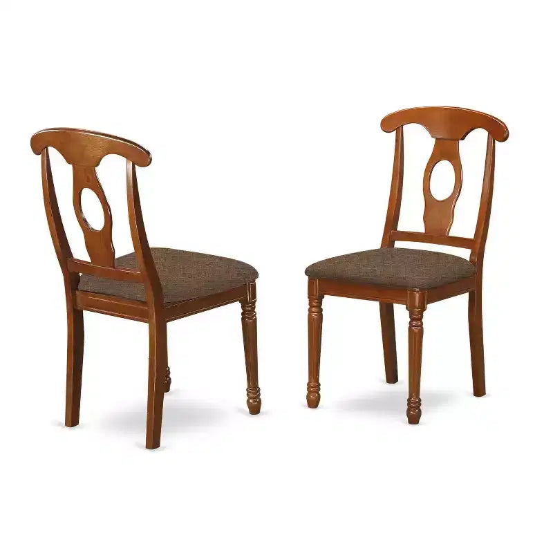 Set da pranzo da cucina 5 pezzi - Tavolo rotondo e sedie - Set dinette per piccoli spazi - Finitura marrone sella
