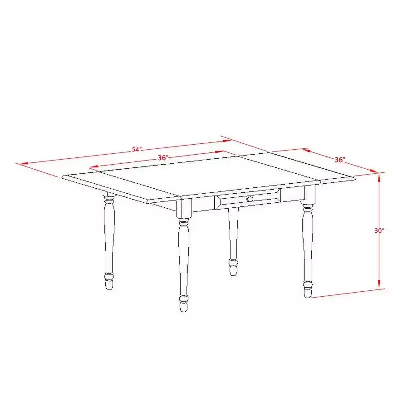 Set da pranzo HomeStock 3 pezzi con tavolo rettangolare con piano in legno massello finitura bianco lino e a ribalta
