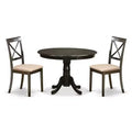HomeStock 3-Pc Cappuccino Solid Wood Top - Dining Room Set - Seats 4