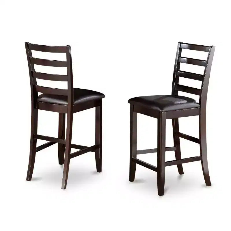 Tavolo da pranzo HomeStock a 5 pezzi, piano quadrato in legno massello con finitura cappuccino, con 4 sedie