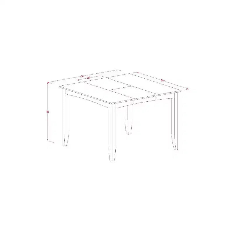Tavolo da pranzo HomeStock a 5 pezzi, piano quadrato in legno massello con finitura cappuccino, con 4 sedie