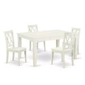 Antique Dining Set - 5 Piece Rectangular Table & Chairs - Double X Back Design - Comfort & Style
