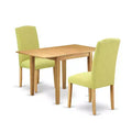 HomeStock 3-Piece Natural Brown Oak Finish Solid Wood Top Dining Table Set