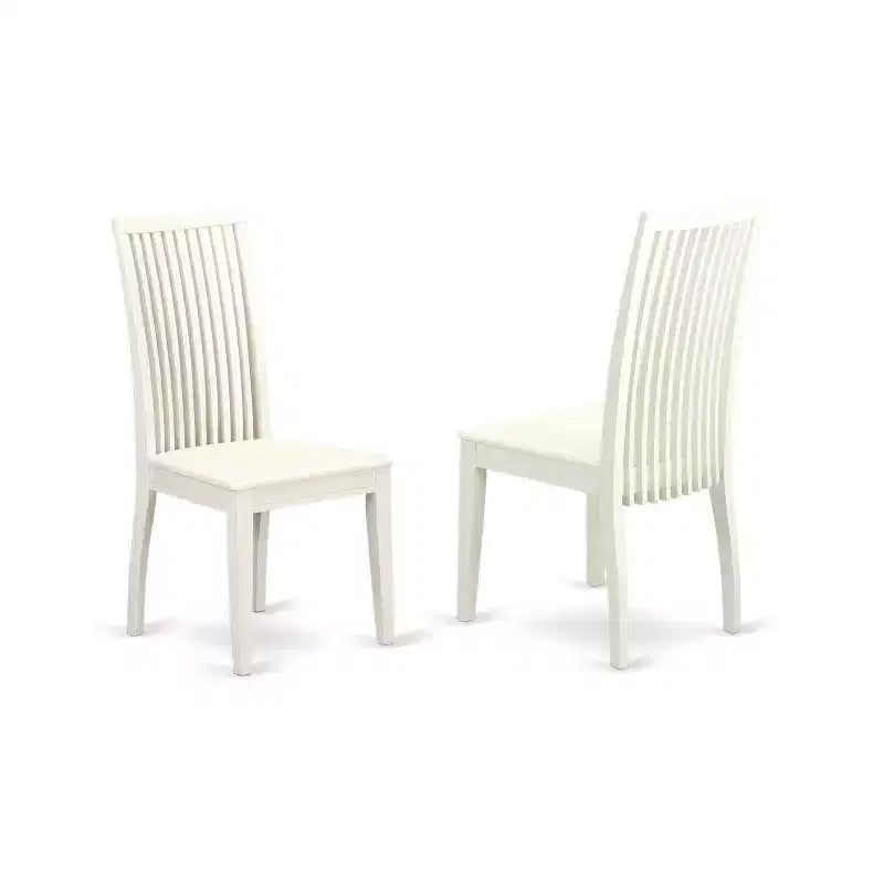 Set Tavolo da Cucina 3 pezzi - Tavolo da Pranzo e 2 Sedie - Tavolo da Bistrò per Piccoli Spazi - Finitura Lino Bianco
