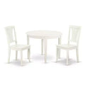 Round Dining Set 3pc - 42 Inch Table & 2 Chairs - Baroque Style Furniture