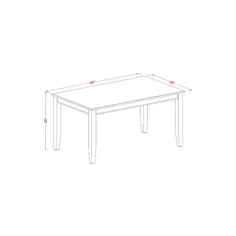 HomeStock Set da pranzo rettangolare 5 pezzi con top in legno massello finitura mogano - 4 posti a sedere