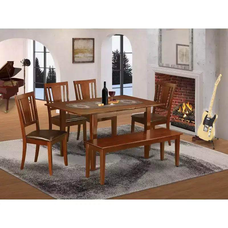 Set da pranzo 6 pezzi - Tavolo da pranzo rettangolare con sedie - Set tavolo da cucina moderno per 4 persone - Elegante arredamento per la casa