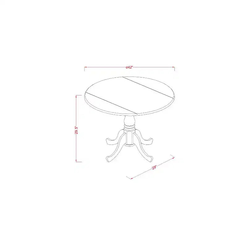 Set da Tavolo Rotondo da Cucina - Tavolo e Sedie 5 Pezzi - Finitura Bianco Lino - Sala da Pranzo per Piccoli Spazi