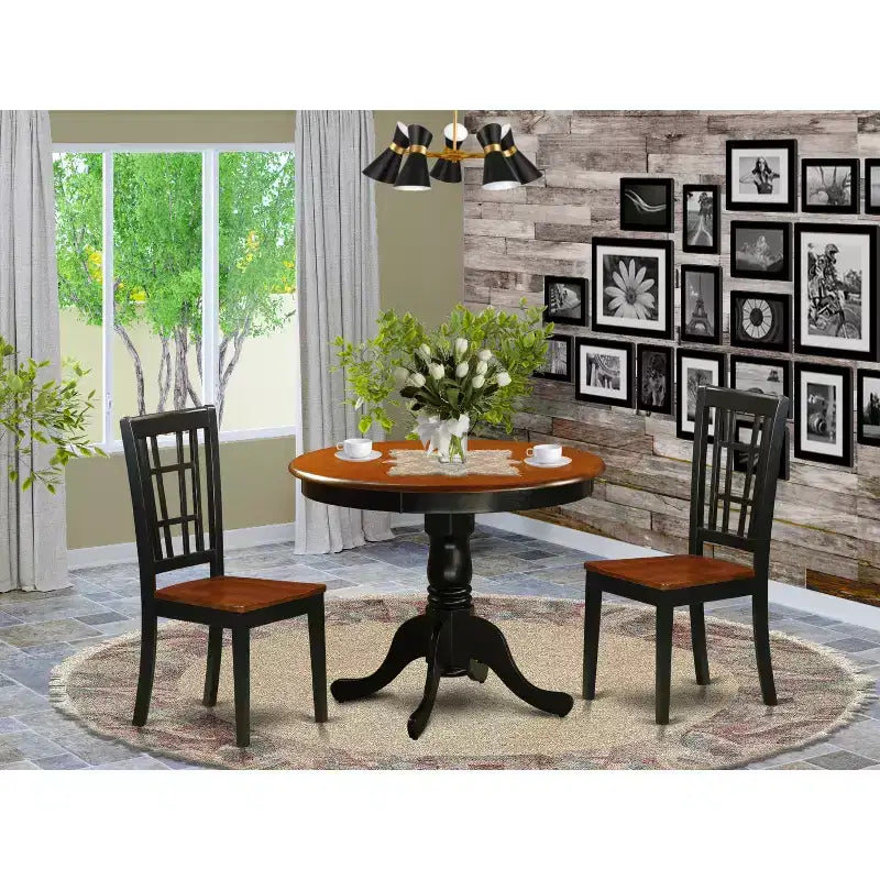 Set da Tavolo da Pranzo con 4 Sedie - Set di Mobili in Legno per Sala da Pranzo