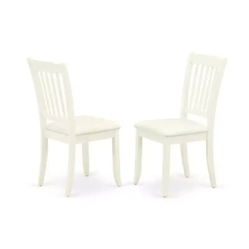 HomeStock Set da pranzo di 5 pezzi con tavolo rettangolare in legno massello con finitura Buttermilk e Cherry e 4 sedie con schienale a doghe e prolunga a farfalla