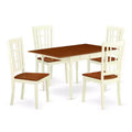 5-Piece Buttermilk and Cherry Solid Wood Top - Dining Room Set - Seats 4