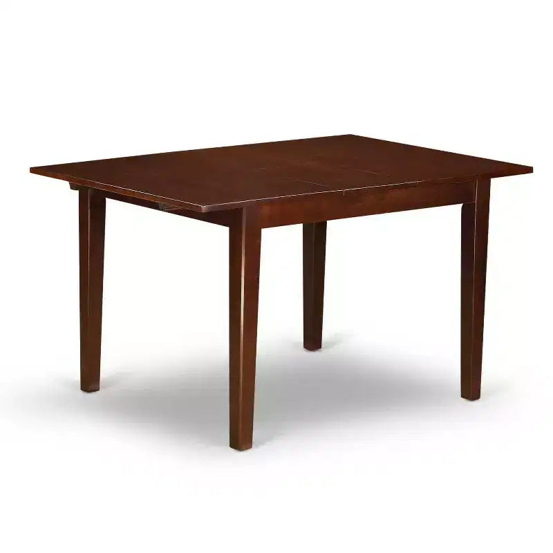 Set da pranzo rettangolare - Tavolo 3 pezzi e 2 sedie Parsons - Tessuto di lino color caffè scuro - da 42 a 53,5