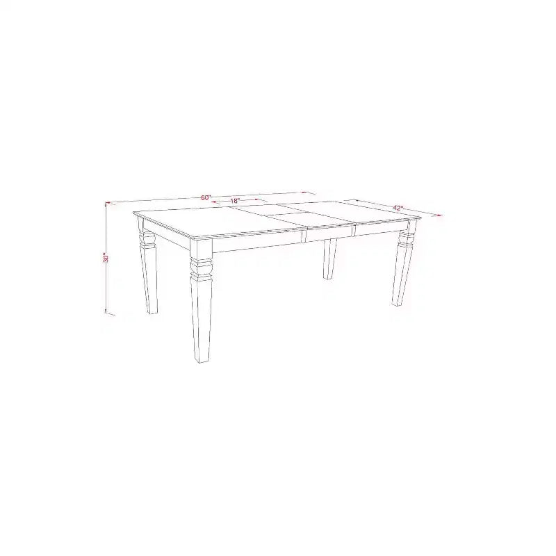 Set da tavolo rettangolare da pranzo 7 pz - Tavolo 42/60 con allunga e 6 sedie Parsons - Gambe bianco lino