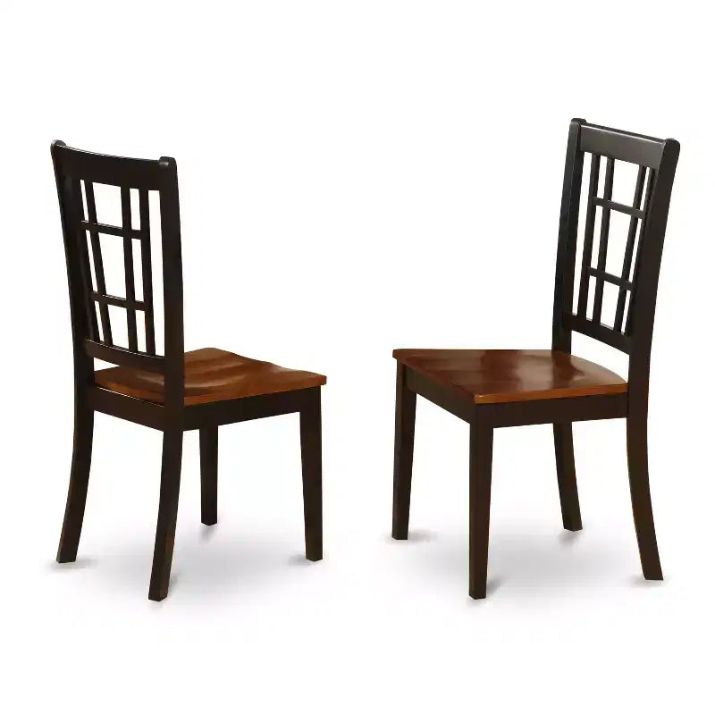 Set tavolo da cucina per 4 - Tavolo da pranzo e sedie con ripiano ribaltabile 42x42, legno duro asiatico, finitura nera