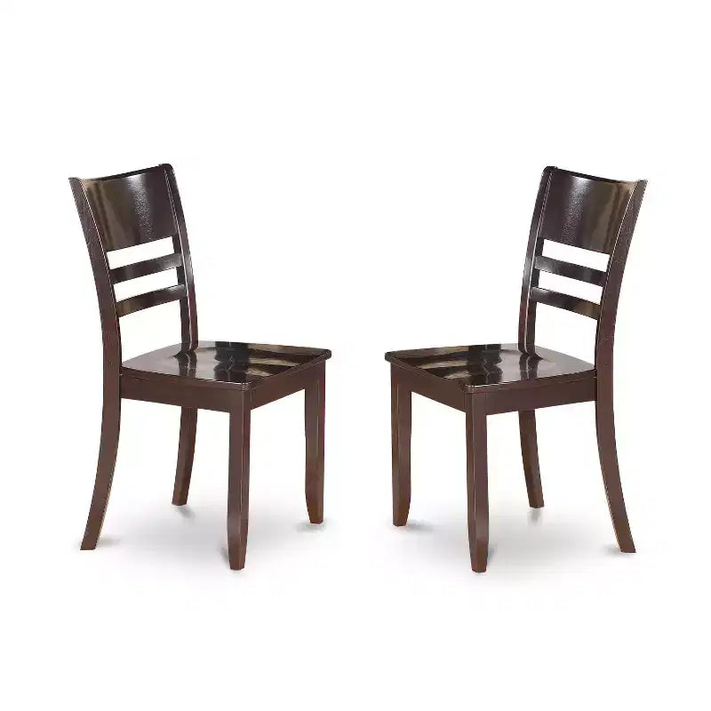 Set da pranzo moderno - Tavolo e sedie 3 pezzi - Tavolo ovale con prolunga a farfalla - Finitura Cappuccino