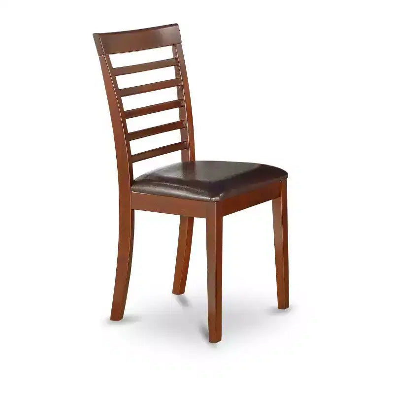 HomeStock, tavolo da pranzo rettangolare a 5 pezzi in legno massello con finitura mogano, 2 panche, 2 sedie