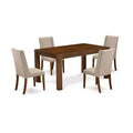 5-Piece Multi-Color Solid Wood Top Rectangular Dining Room Set (Seats-4)