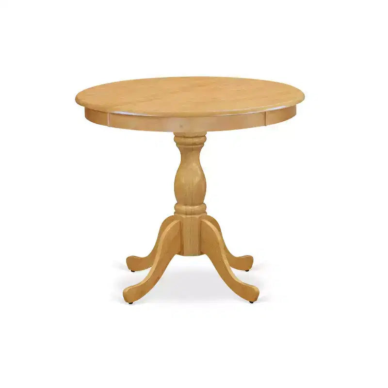 Set da pranzo da 3 pezzi con piano in legno massello finitura rovere naturale - con schienale alto - 4 posti a sedere