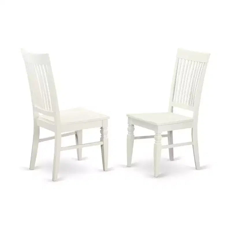 HomeStock Set da Pranzo 3 Pezzi con Piano in Legno Massello Finitura Lino Bianco e Tavolo con Ribalta