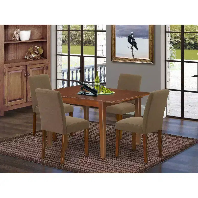 Set da pranzo moderno - Tavolo rettangolare a 5 pezzi e 4 sedie - Tavolo da 42/53,5 con allunga - Sala da pranzo elegante