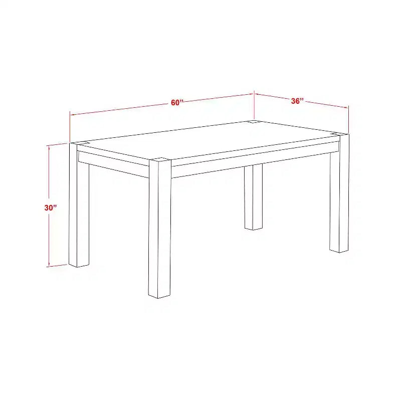 HomeStock Set da Pranzo 5 Pezzi con Piano in Legno Massello Finitura Marrone Naturale - 4 Posti