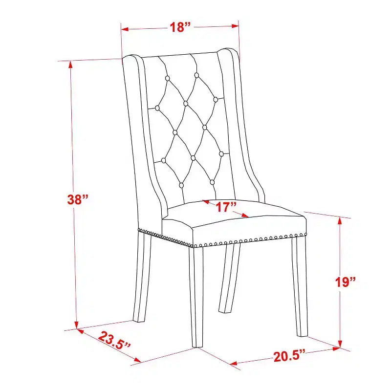 Set sala da pranzo in 3 pezzi con piano in legno massello nero e ciliegio - con bottoni trapuntati - 4 posti a sedere