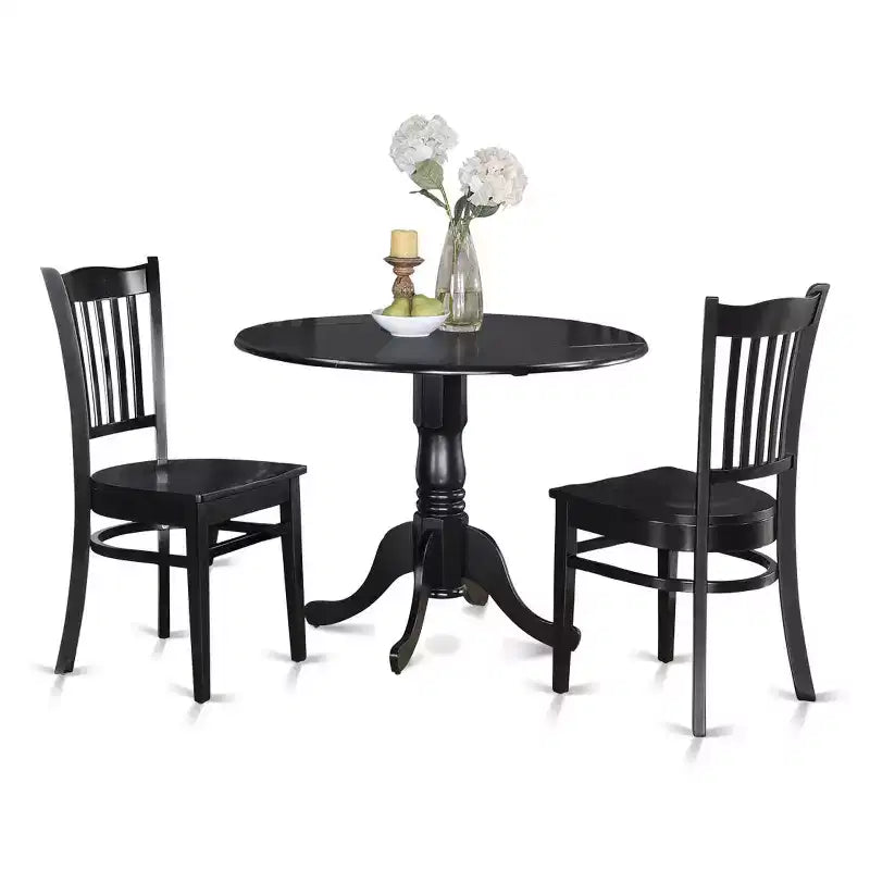 Round Dinette Set - 4 Chairs - Kitchen Dining Table Set - Rubber Wood - Modern Design
