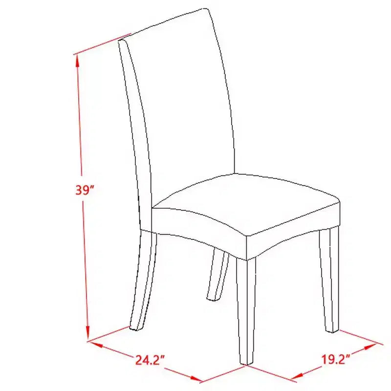 Set da pranzo HomeStock 3 pezzi con piano in legno massello finitura mogano e tavolo con ribalte laterali