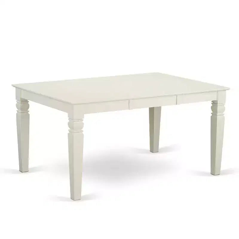 HomeStock Tavolo da pranzo a 5 pezzi, piano in legno massello con finitura color latticello e ciliegio, con 4 sedie Parson