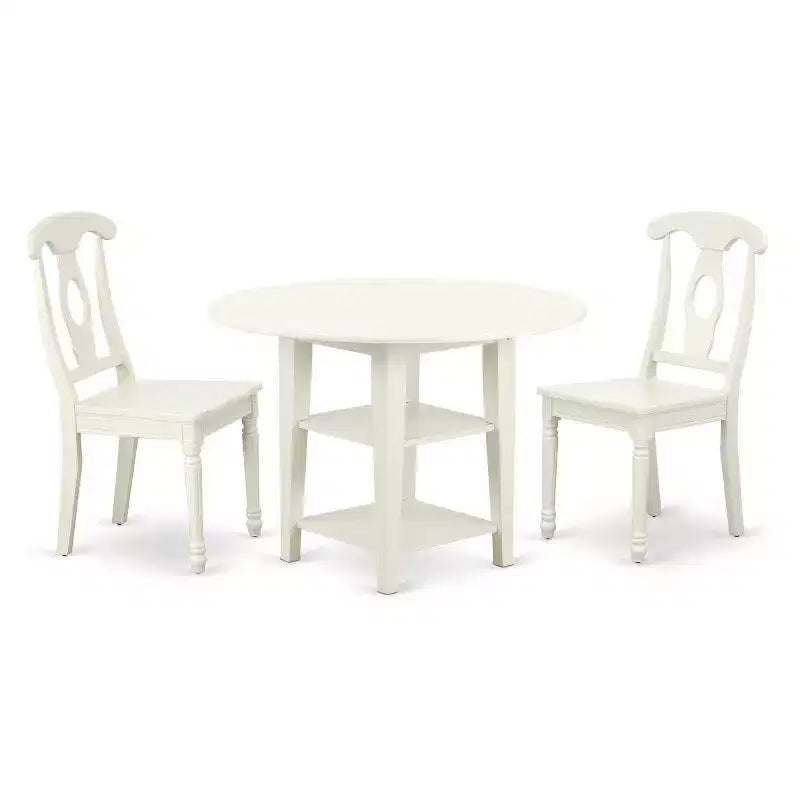 Southwestern Round Dining Set 3Pc Table w/ 2 Chairs - 20/42 Inch Extendable Table