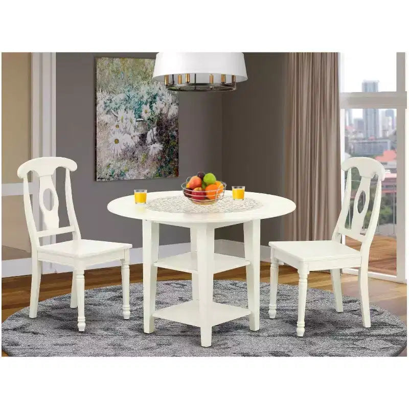 Set da pranzo rotondo Southwestern 3 pezzi tavolo con 2 sedie - Tavolo allungabile da 20/42 pollici