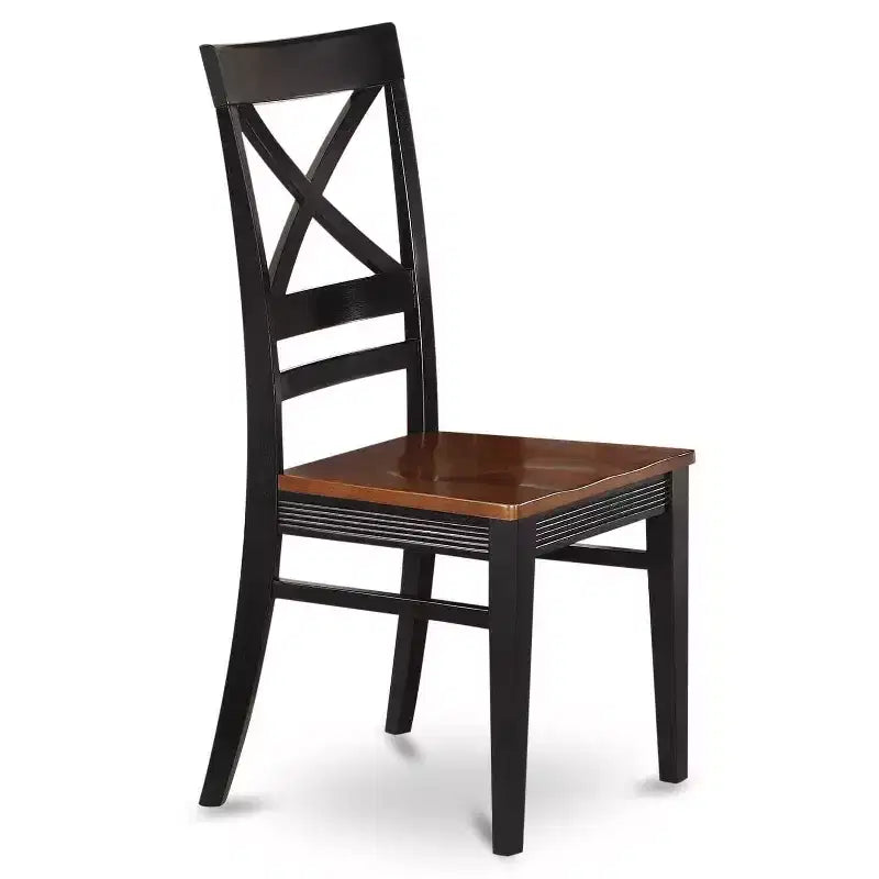 Set da pranzo 5 pezzi - Tavolo rotondo e 4 sedie - Finitura ciliegio nero rustico - Set per cucina e sala da pranzo