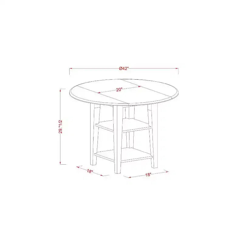 Set da pranzo 5 pezzi - Tavolo rotondo e 4 sedie - Finitura ciliegio nero rustico - Set per cucina e sala da pranzo