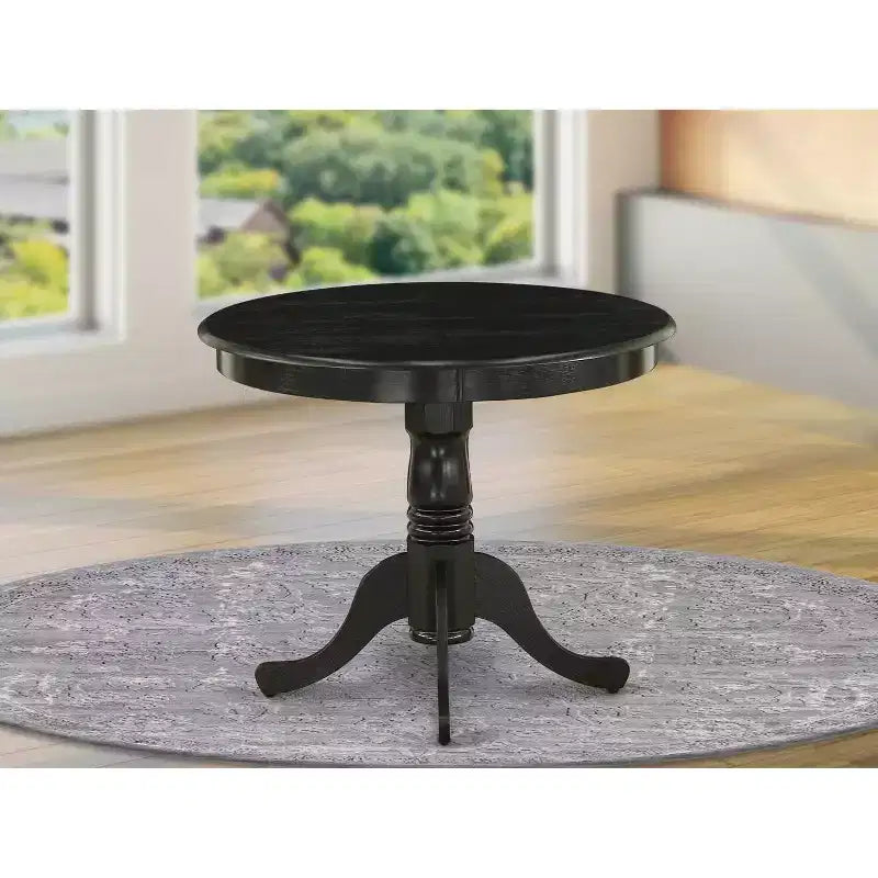 Set da pranzo 3 pezzi con piano in legno massello nero spazzolato - (4 posti)