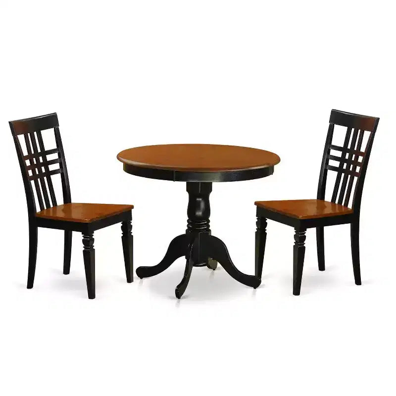 Round Kitchen Table Set with Chairs - 5 Piece Dining Room Set - Linen White Finish
