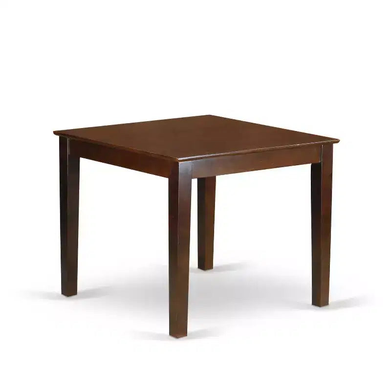 Set da pranzo HomeStock 3 pezzi con tavolo rettangolare in legno massello finitura mogano