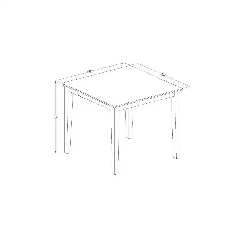 Set da pranzo HomeStock 3 pezzi con tavolo rettangolare in legno massello finitura mogano