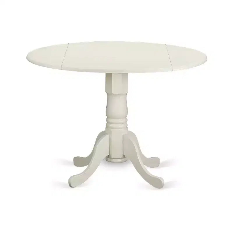Set da pranzo da 3 pezzi con piano in legno massello bianco lino - 4 posti a sedere