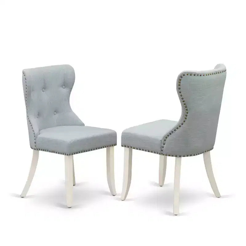 Set da pranzo da 3 pezzi con piano in legno massello bianco lino - 4 posti a sedere
