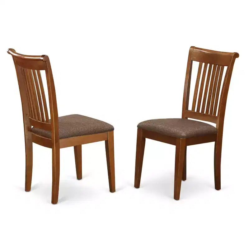 Set da pranzo di 9 pezzi Tavolo con 8 sedie - Rivestimento in lino, marrone sella, 54x54 pollici